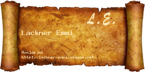 Lackner Emmi névjegykártya